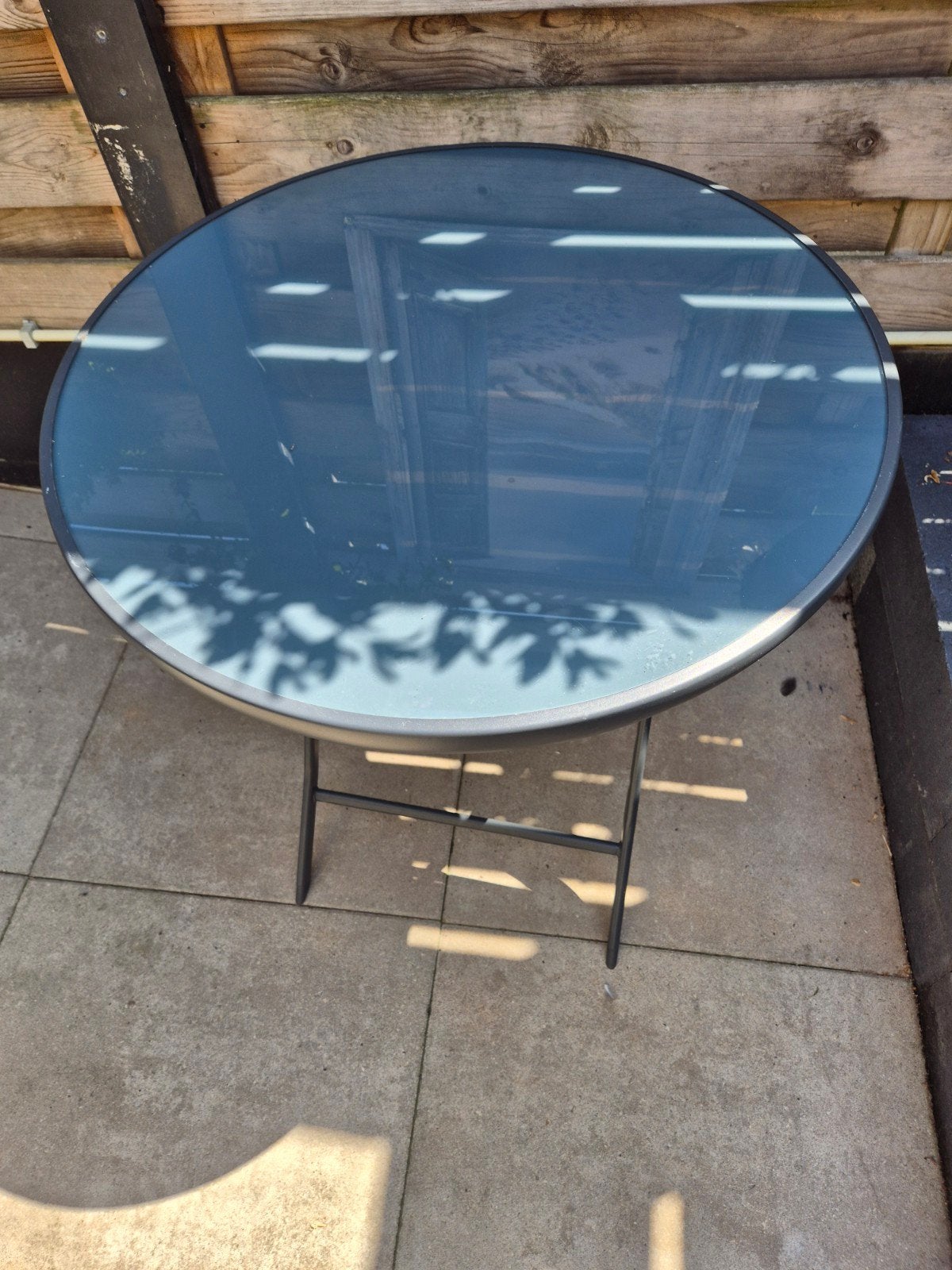 Tuintafel 70 rond., Tuin en Terras, Ophalen, Zo goed als nieuw, Rond, Aluminium