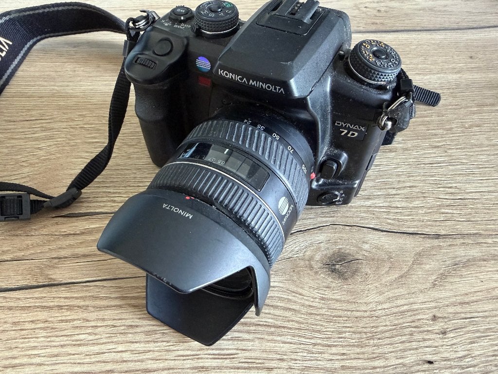 Konica Minolta 7D camera met 24-105 mm zoomlens, Gebruikt, Minolta, Spiegelreflex, Beeldstabilisatie