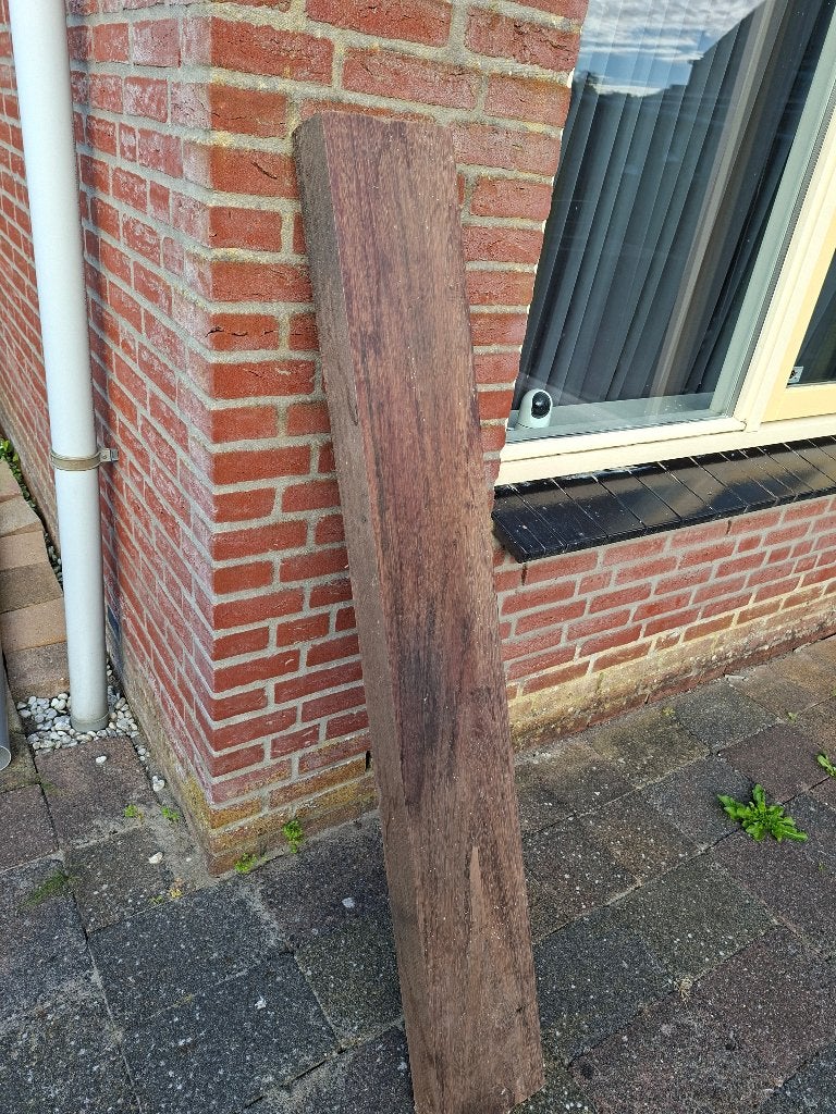 balk van Purperhart hout, Ophalen, Zo goed als nieuw, 50 mm of meer, Balk