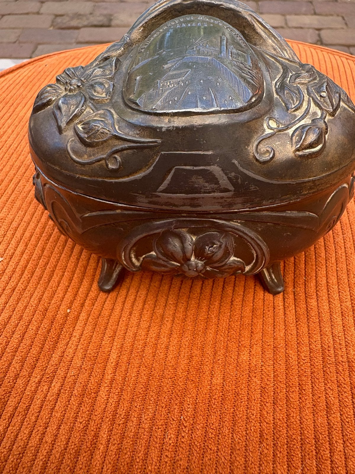 Antieke Art Nouveau/Jugendstil doos, 1890, Antwerpen, Ophalen of Verzenden