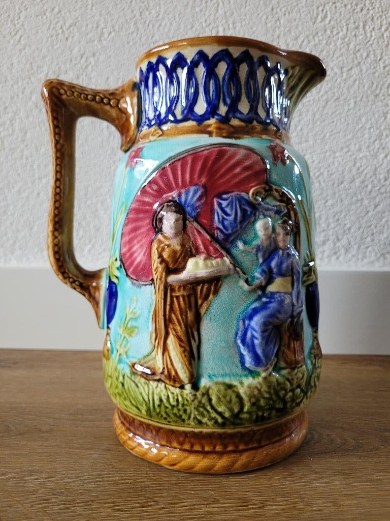 Majolica kan van La Faiencerie de Nimy Lez Mons, Antiek en Kunst, Ophalen of Verzenden