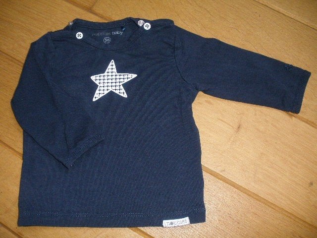NOPPIES Baby t- shirt donker blauw ster maat 56, Kinderen en Baby's, Babykleding | Maat 56, Jongetje of Meisje, Ophalen of Verzenden