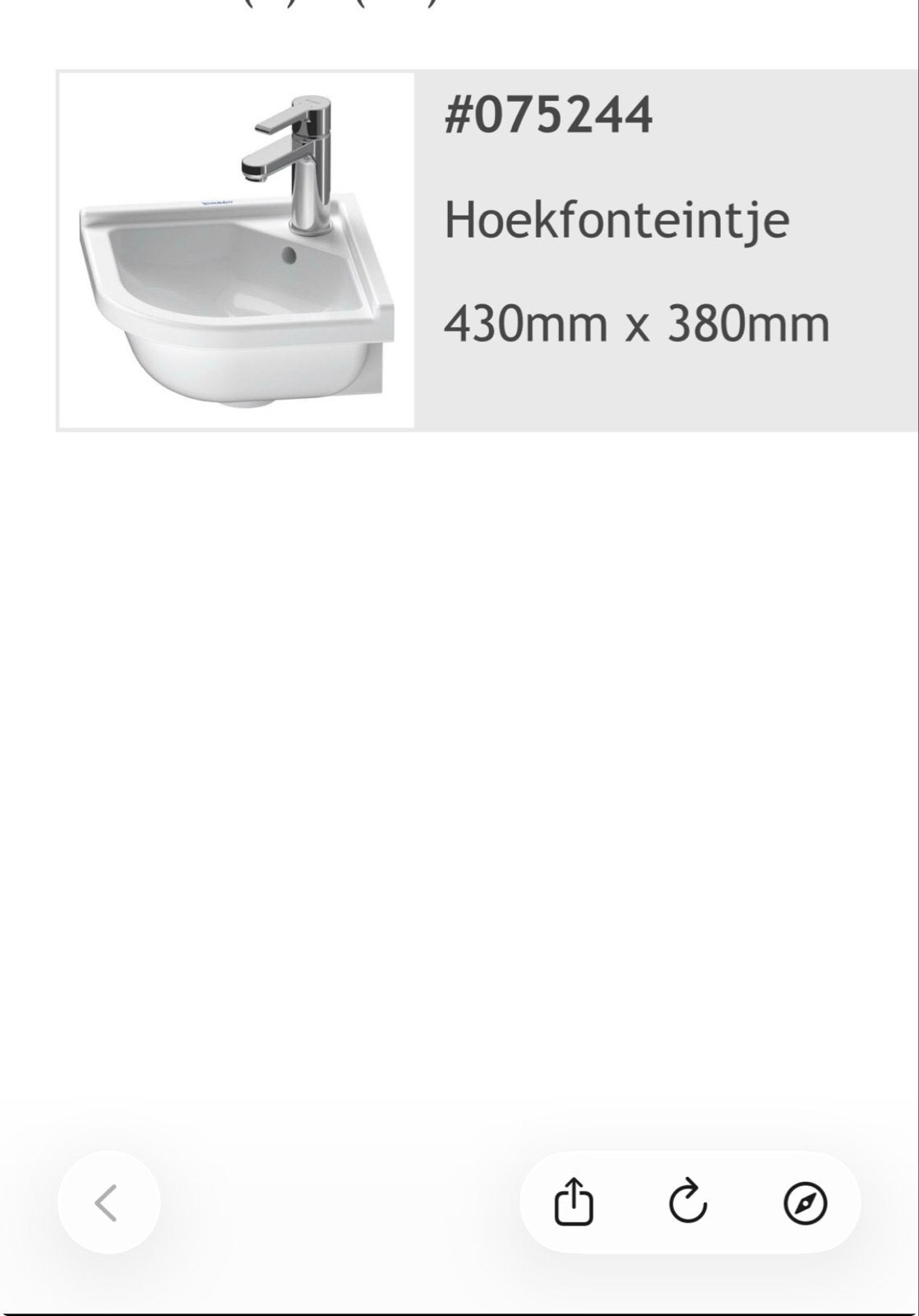 Hoekfontein  - 430mm x 380mm, Ophalen of Verzenden, Nieuw, Chroom, Wastafel