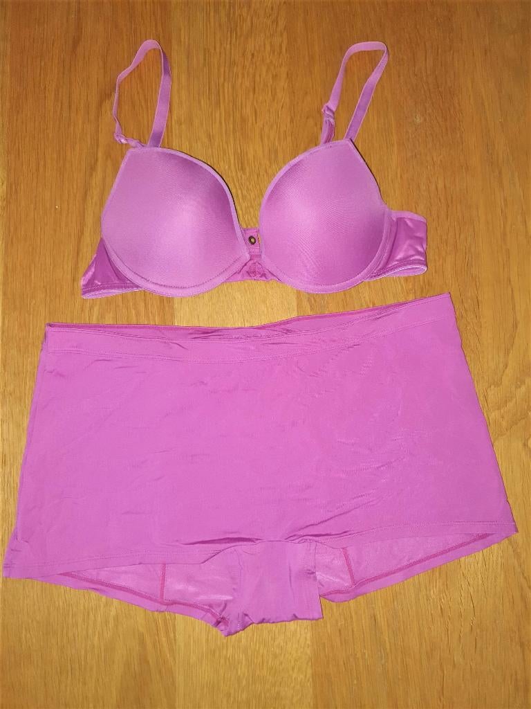 Setje Marlies Dekkers Undressed BH 80A beugelmodel + hipster, Marlies Dekkers, Ophalen of Verzenden, Paars, Setje