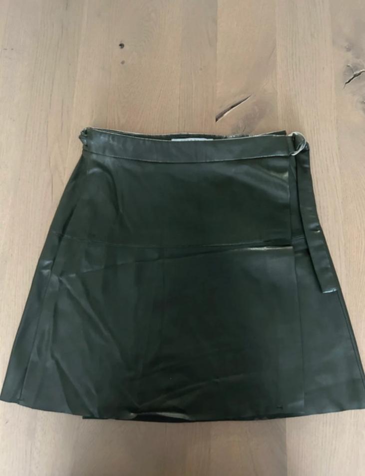 Wikkelrok leer, Verzenden, Nieuw, Maat 36 (S), Boven de knie