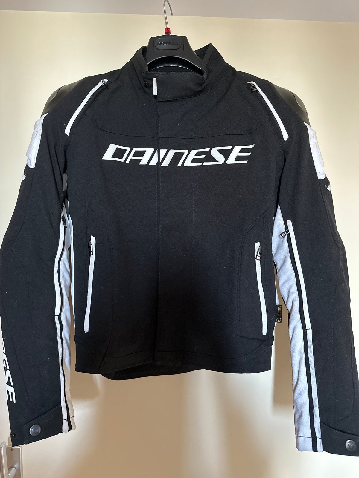 Dainese Racing 3 D-Dry Motorjas Zwart/Wit Maat 52, Motoren, Ophalen of Verzenden, Tweedehands, Heren, Jas | textiel