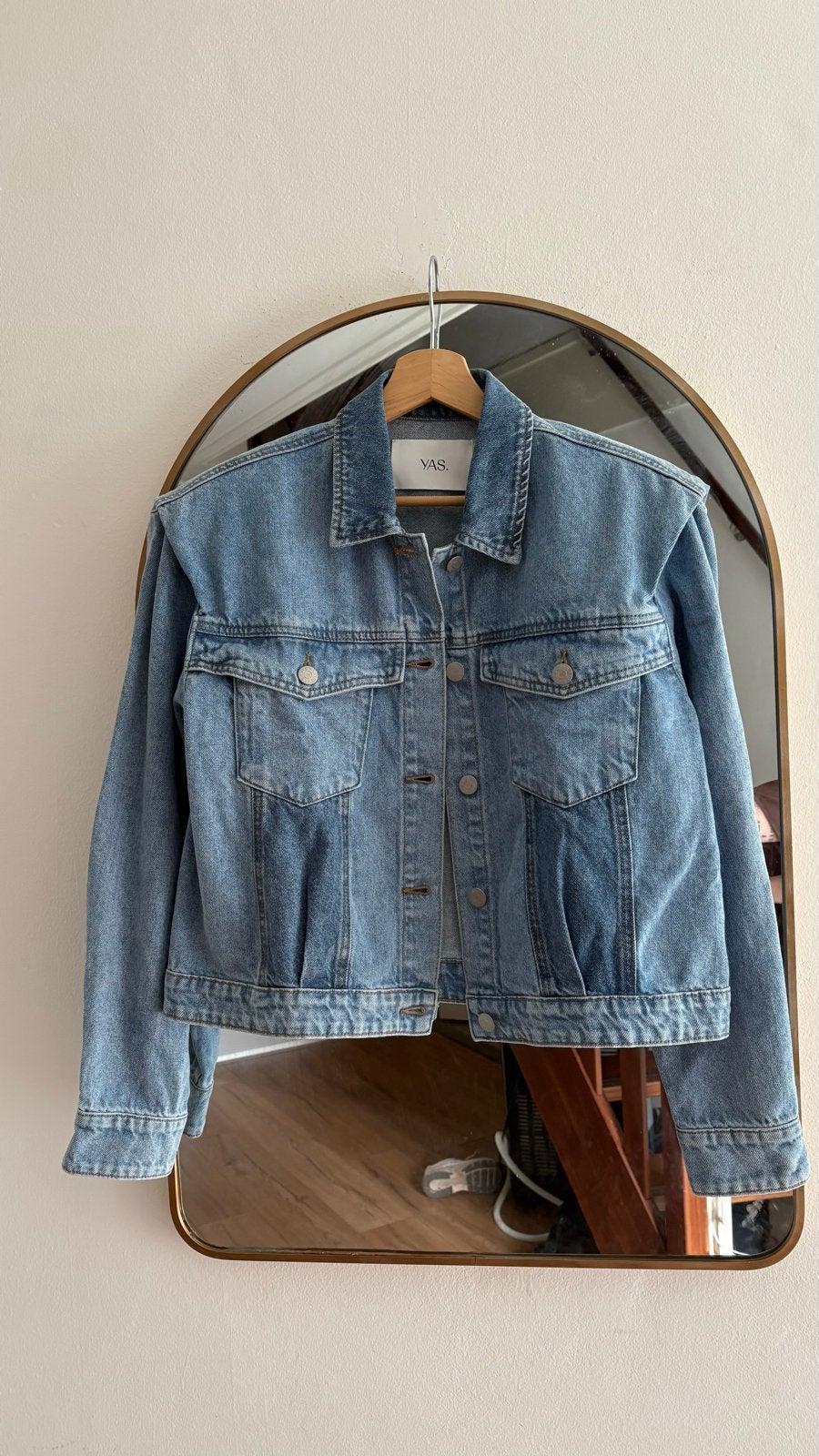 YAS spijkerjasje maat M, Ophalen of Verzenden, Zo goed als nieuw, Maat 38/40 (M), Blauw