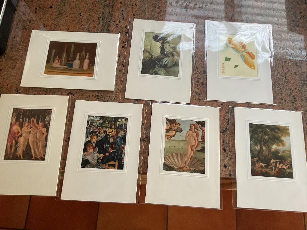 7 stuks kunstzinnige oude onbeschreven dubbele wenskaarten, Diversen, Wenskaarten, Ophalen of Verzenden