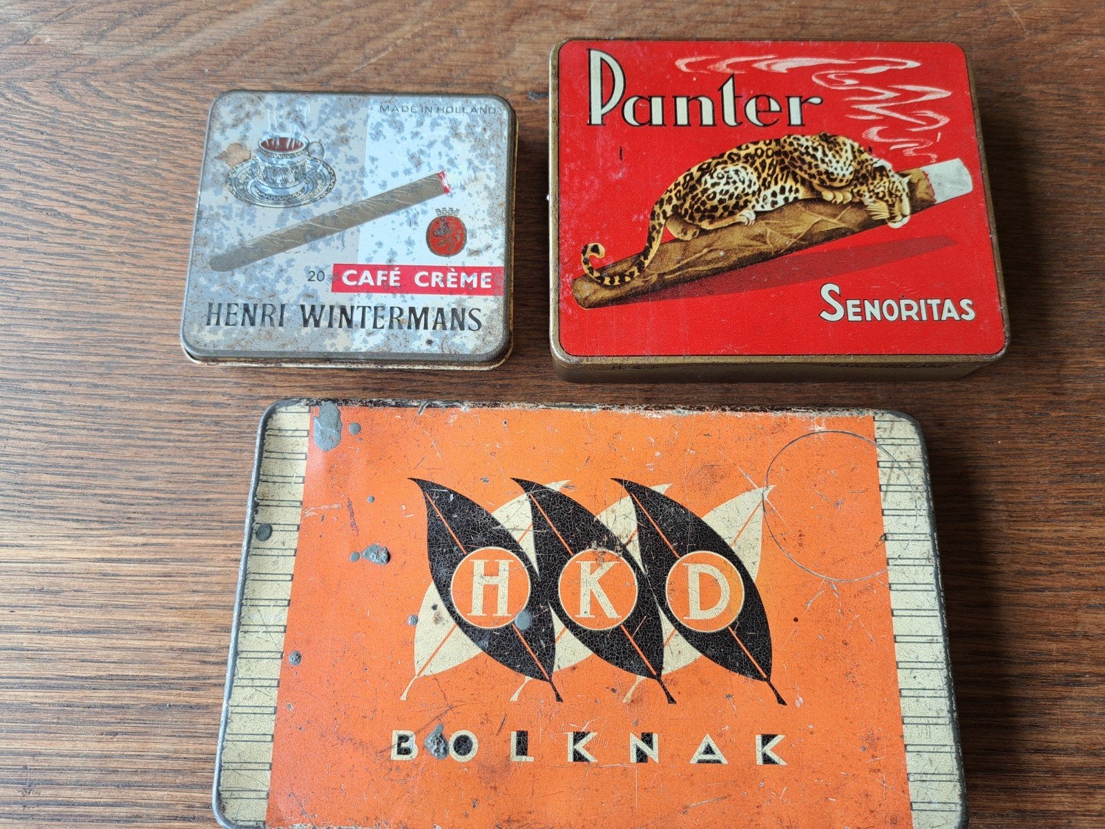 Set van 3 Vintage Sigarenblikjes, Verzamelen, Blikken, Ophalen of Verzenden, Gebruikt, Overige, Overige merken