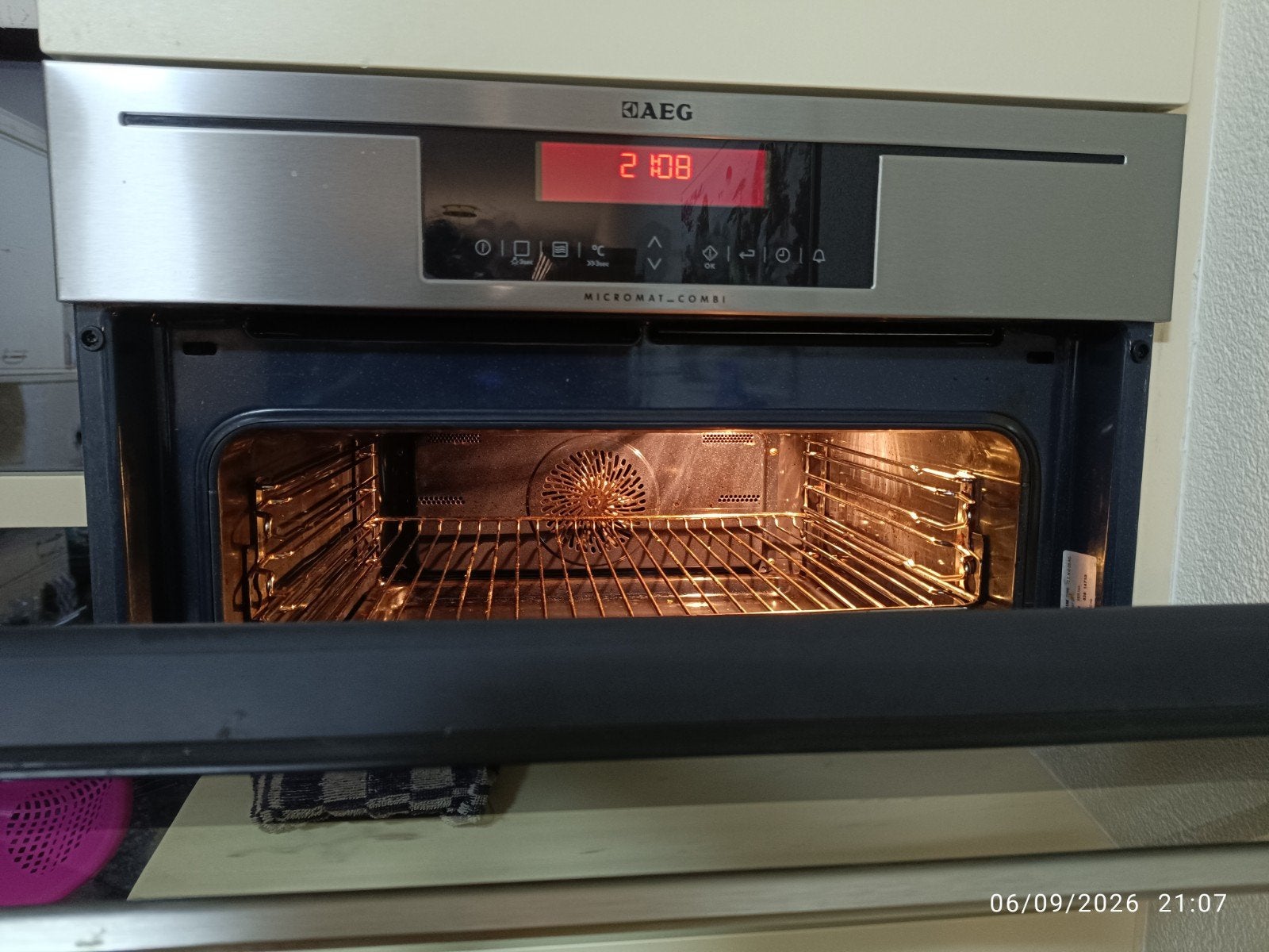 AEG Inbouw Combi-oven - Zo goed als nieuw, Ophalen, 45 tot 50 cm, AEG, 60 cm of meer