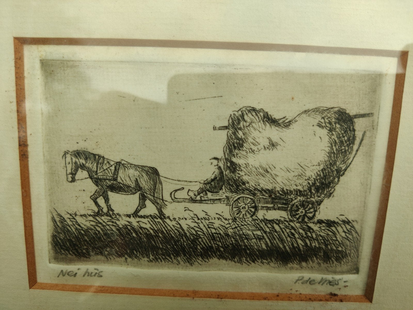 Pieter de Vries Nei Hus ( naar Huis) leuke ets, Antiek en Kunst, Kunst | Etsen en Gravures, Ophalen of Verzenden