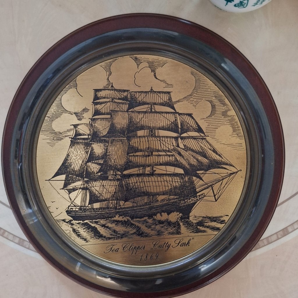 Ingelijste ets van de theeklipper 'Cutty Sark' uit 1869, Antiek en Kunst, Ingelijst, 1800 - 1899, Landschap, Verzenden