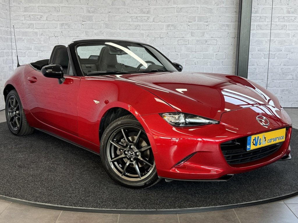 Mazda MX-5 1.5 SkyActiv-G 131 GT-M Cabrio Leder Stoelverwarm, Auto's, Mazda, Gebruikt, Zwart, 4 cilinders, Cabriolet