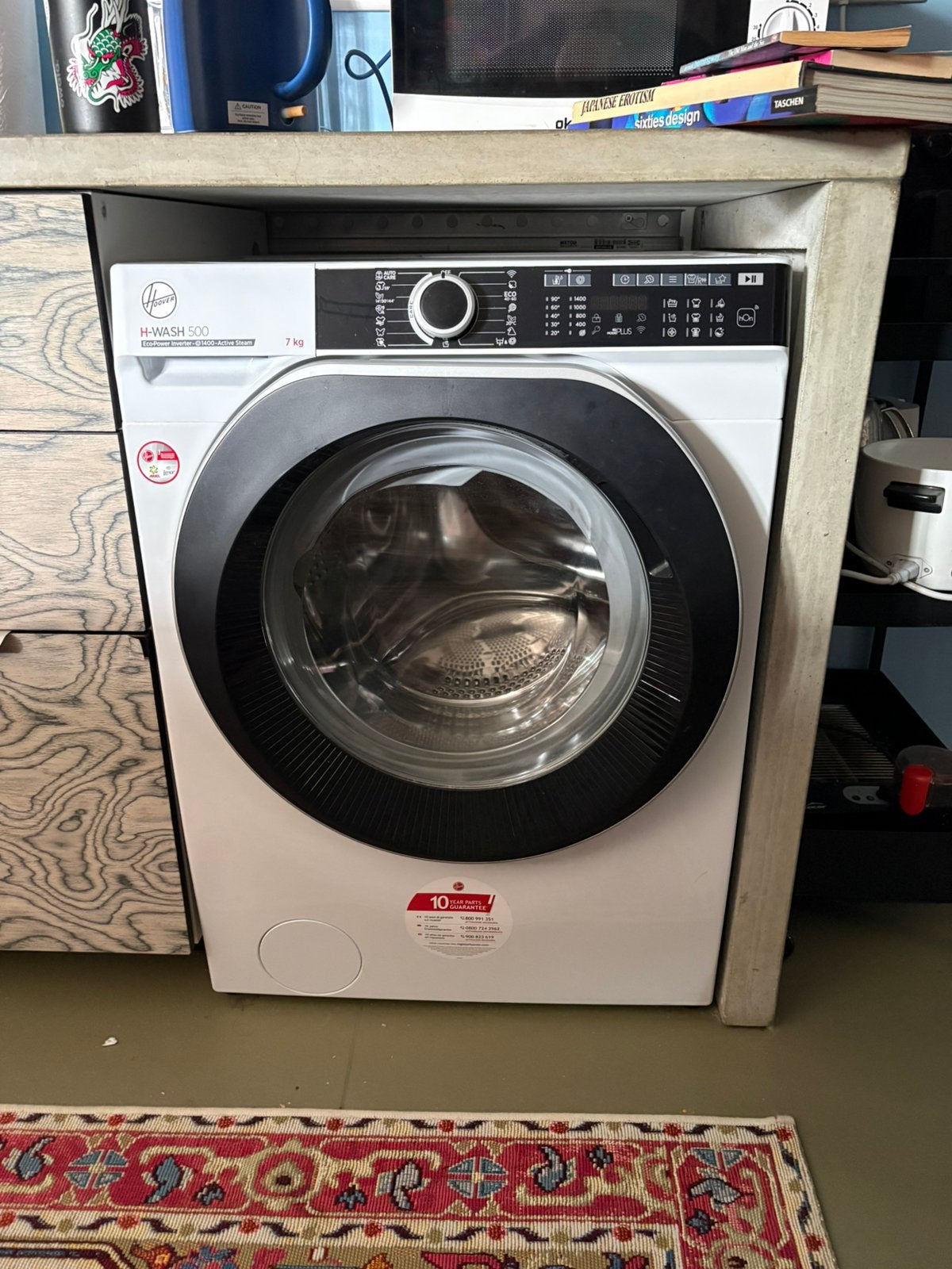 Hoover Washing Machine, Ophalen, Zo goed als nieuw, 85 tot 90 cm, 1200 tot 1600 toeren