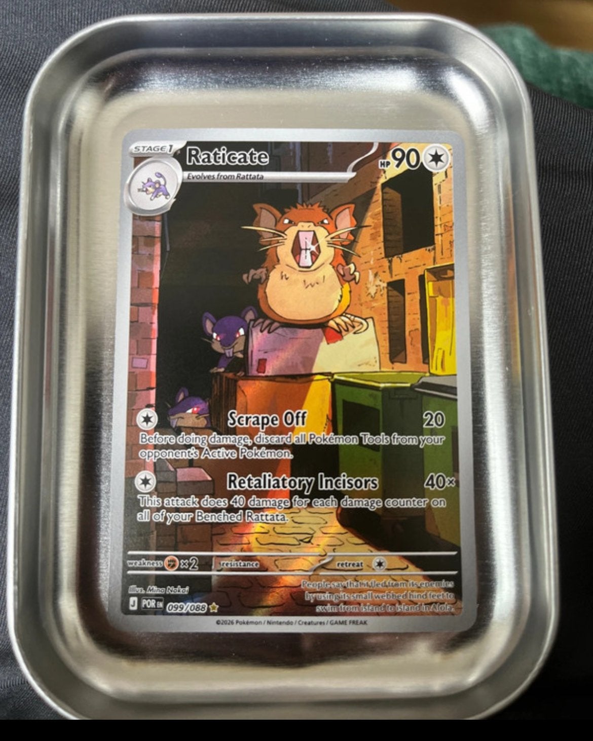 Pokémon Reticate 099/088, Hobby en Vrije tijd, Verzamelkaartspellen | Pokémon, Ophalen of Verzenden, Zo goed als nieuw, Losse kaart