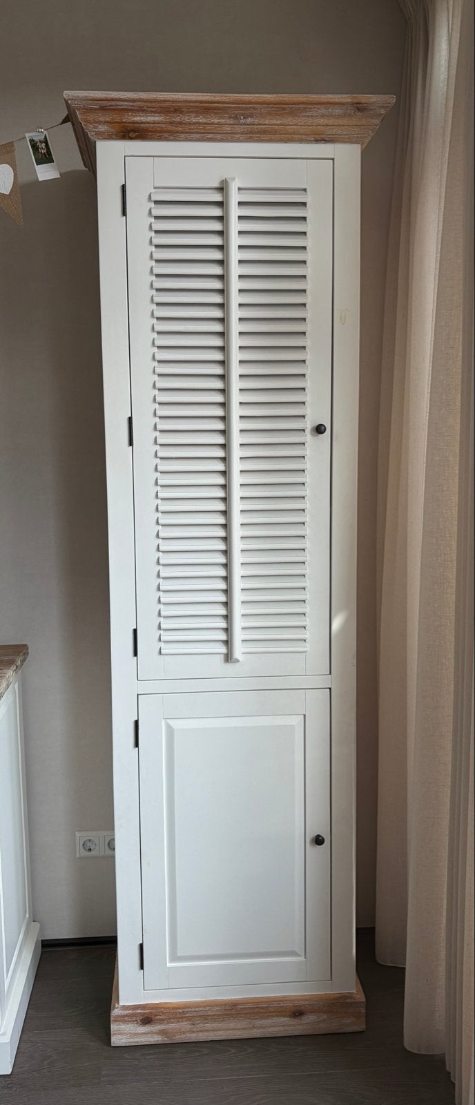 Massief houten witte kast van Answoonshop, Ophalen, Gebruikt, 200 cm of meer, 50 tot 100 cm