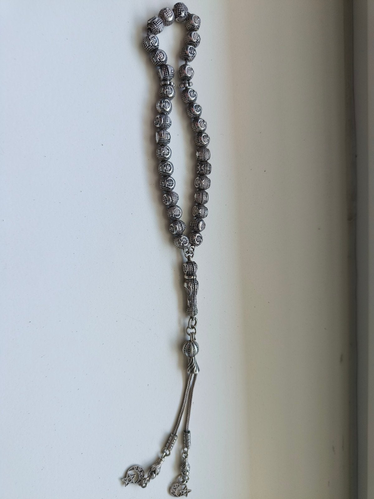 Zilver 925 zilver tesbih ayyildiz, Ophalen of Verzenden, Gebruikt, Zilver, Zilver