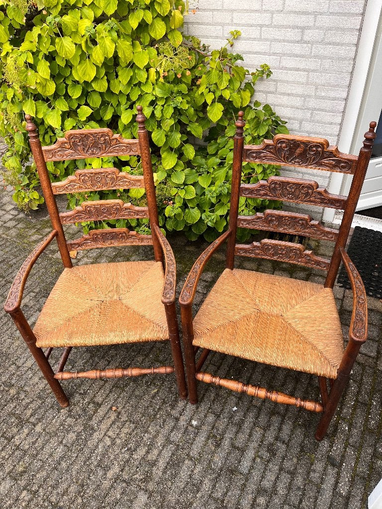 Hindeloopen Stoelen, Ophalen, Gebruikt, Twee, Bruin
