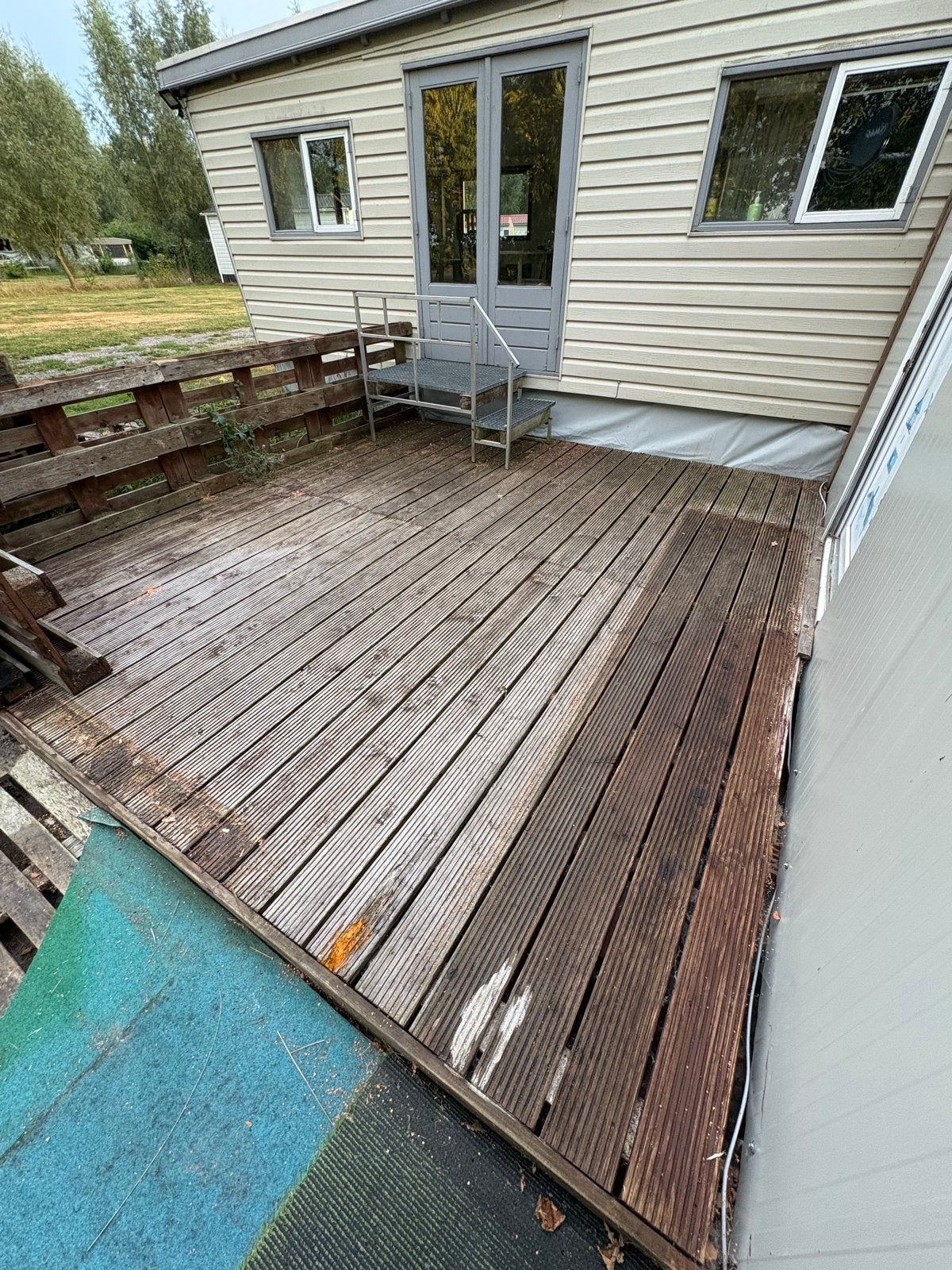 Houten vlonderplanken 3,7m x 4,0m, Ophalen, Gebruikt, Hout