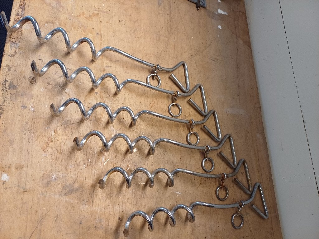 6x Grondanker spiraalvormig 430 x rond 9 mm  € 24,-, Ophalen, Zo goed als nieuw