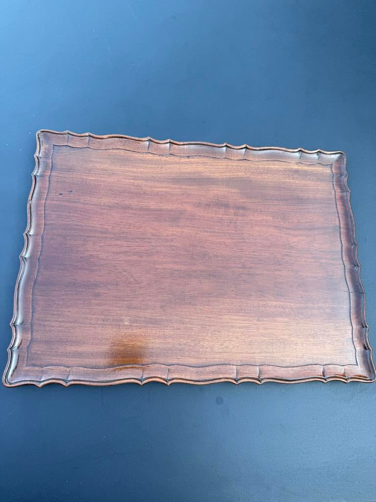 Mahonie houten dienblad - 30x40cm, Ophalen of Verzenden, Zo goed als nieuw, Rechthoekig, Hout