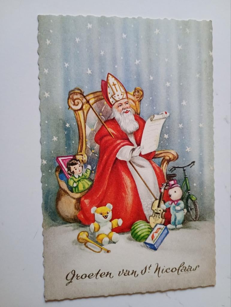 Sint Nicolaas, Ophalen of Verzenden, 1940 tot 1960, Ongelopen, Feest(dag)