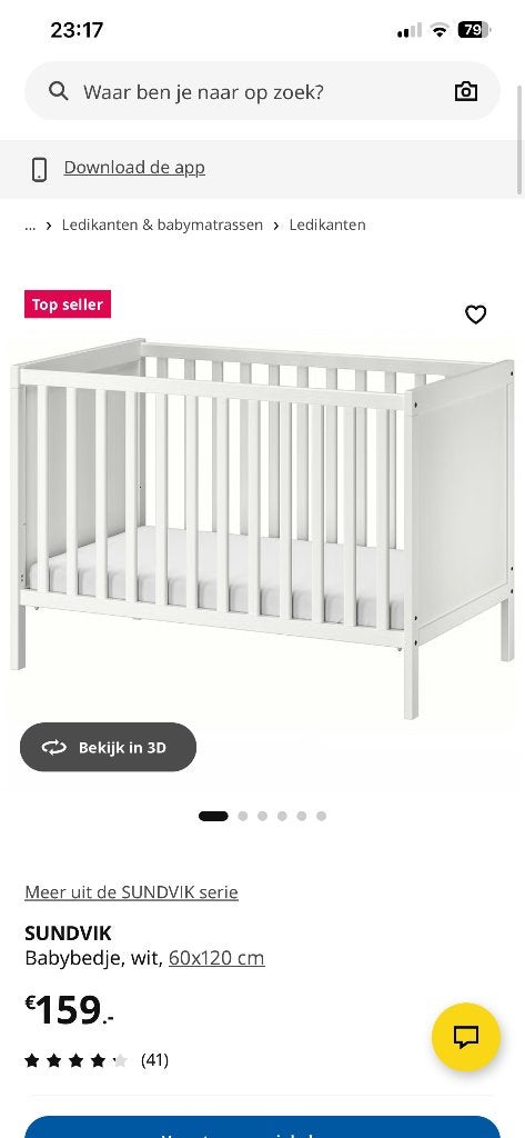 Sundvik ledikant 2 stuks IKEA, Kinderen en Baby's, Babywiegjes en Ledikanten, Ophalen, Zo goed als nieuw, Ledikant