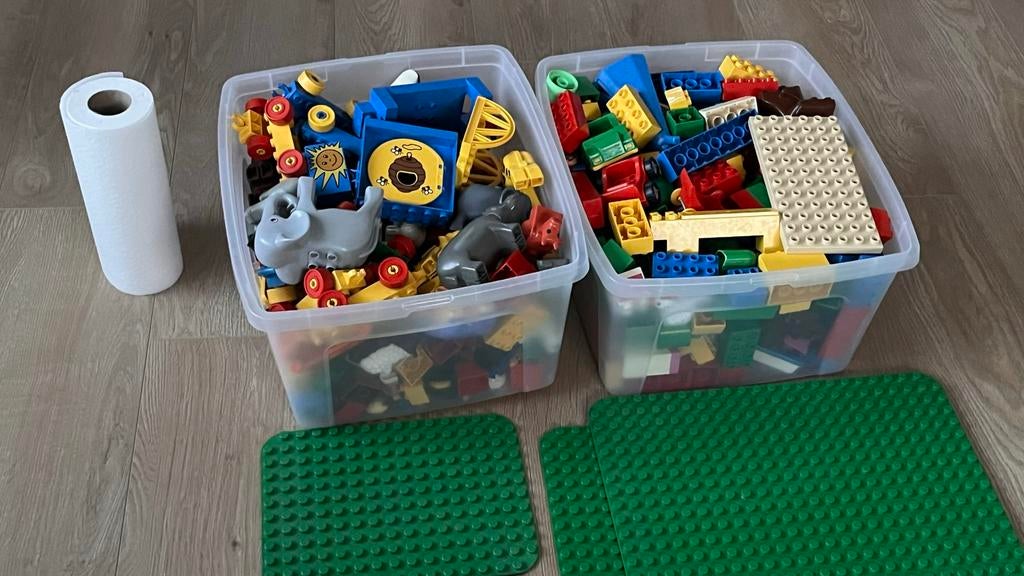 Grote partij Duplo met grondplaten, Inclusief minifiguren, Ophalen of Verzenden, Zo goed als nieuw, Duplo