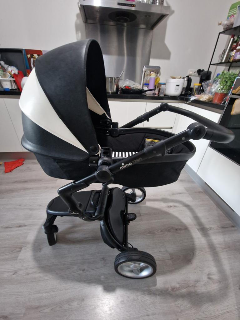 Mima Xari kinderwagen/combiwagen - Zwart/Wit, Overige merken, Gebruikt, Ophalen of Verzenden, Combiwagen