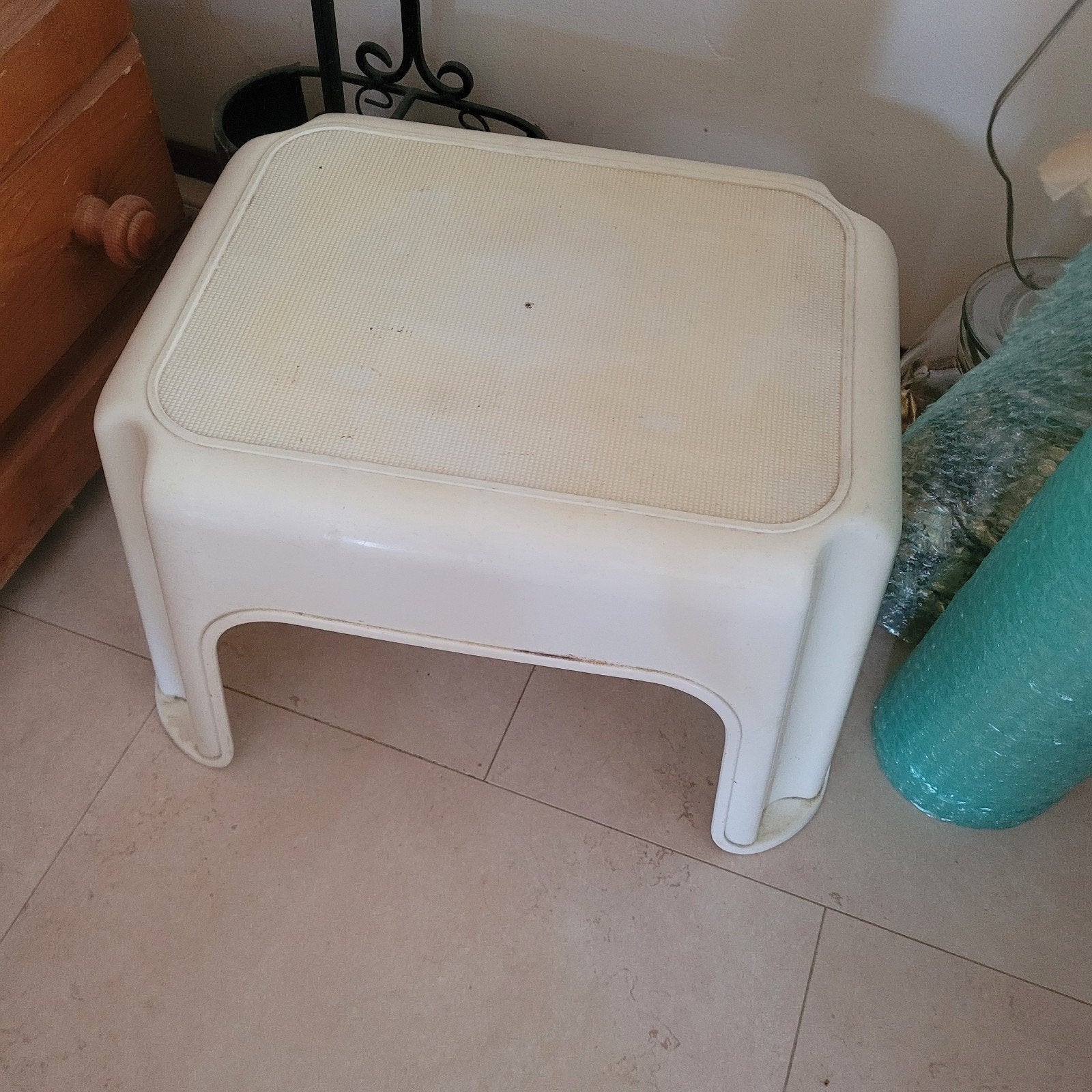 wit opstap krukje, Ophalen of Verzenden, Rond, Minder dan 50 cm, Minder dan 50 cm