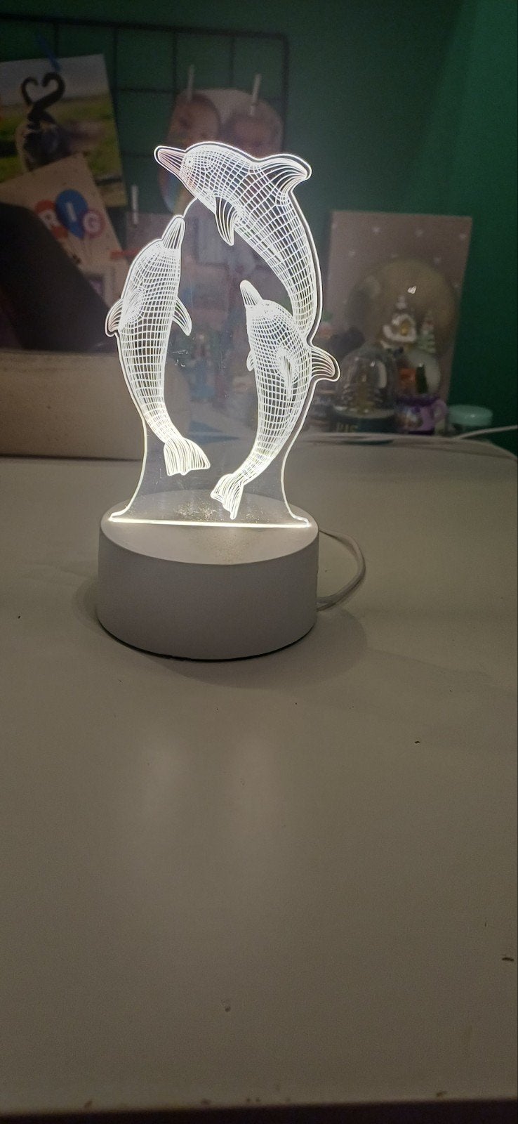 Dolfijn LED Lamp - Sfeervolle Verlichting, Gebruikt, Kunststof, Ophalen of Verzenden, Modern