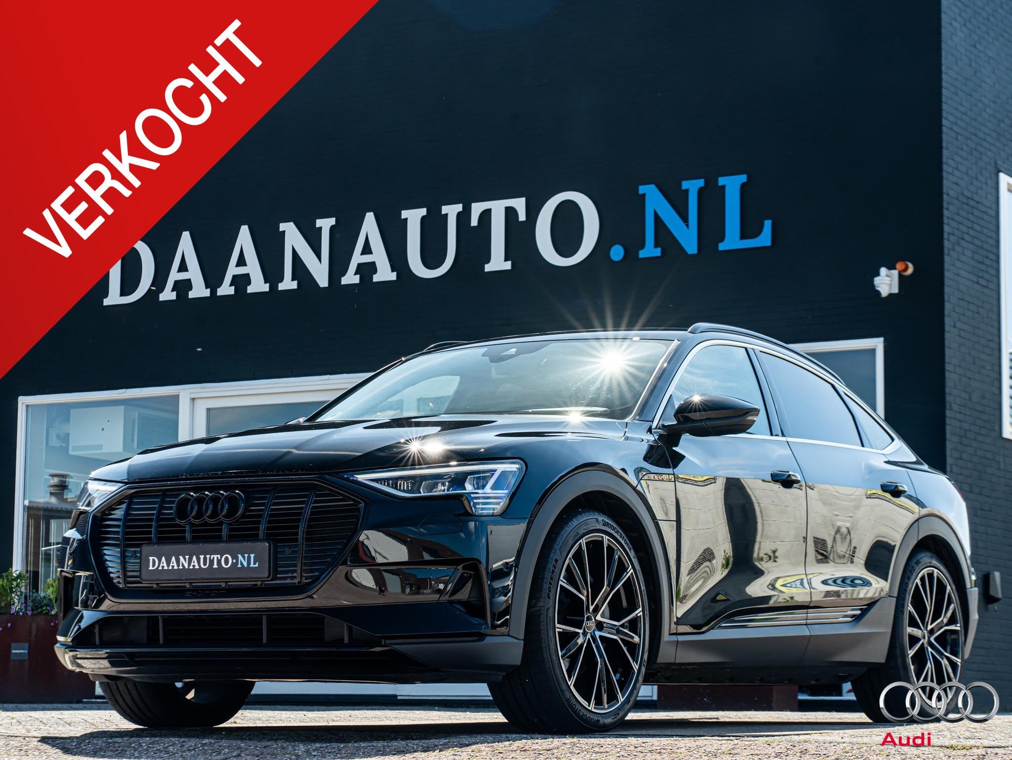 Audi e-tron Sportback 55 quattro edition 95 kWh, Auto's, Automaat, 131 €/maand, Stof, Zwart