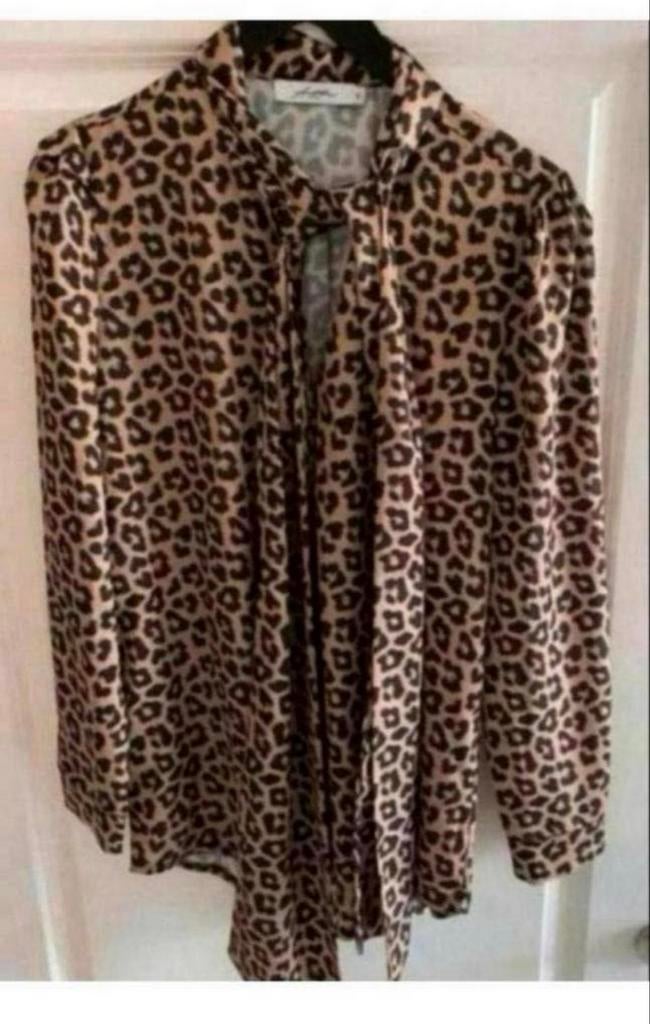 Ambika blouse met panterprint, maat S, Ophalen of Verzenden, Zo goed als nieuw, Maat 36 (S), Bruin