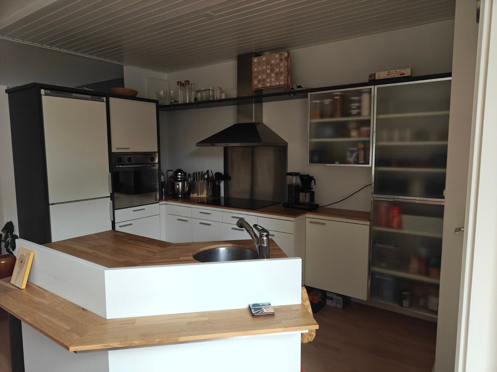 Te koop: complete SieMatic keuken, met spoeleiland, Ophalen, Gebruikt, Wit, Overige typen