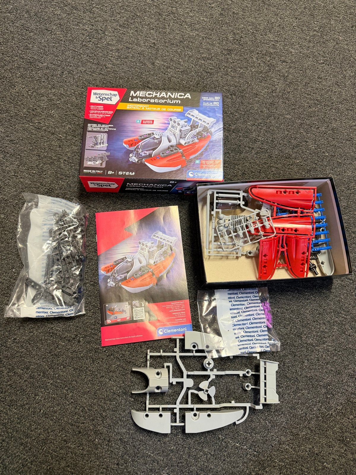 Nieuw!!! Clementoni Mechanica Laboratorium Motorboot STEM, Ophalen of Verzenden, Zo goed als nieuw, Bouwen