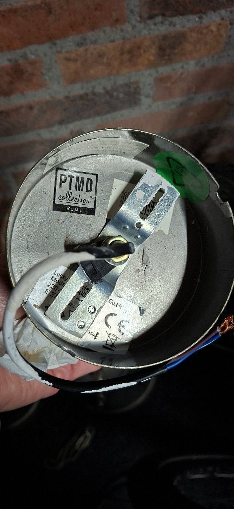 Set van 2 PTMD hanglampen - Industrieel/Landelijk, Huis en Inrichting, Gebruikt, 48 cm, Rond, 28 cm