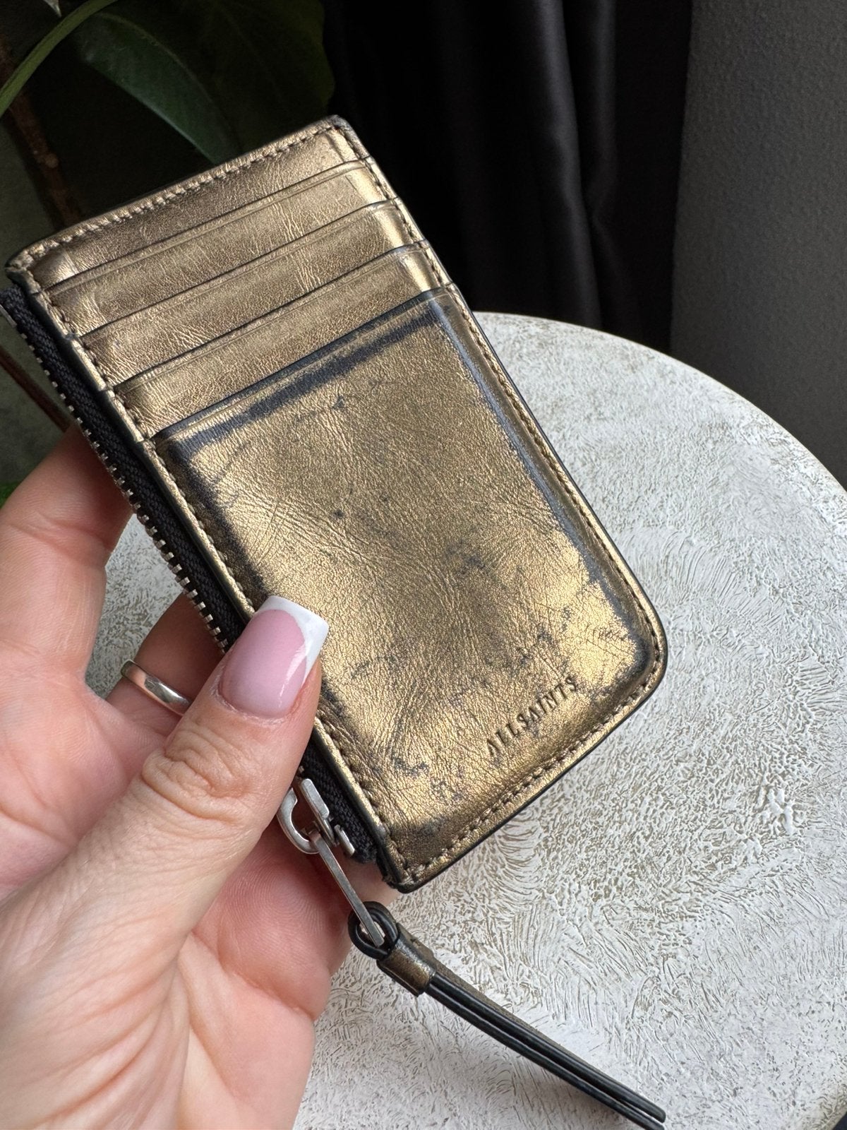 ALLSAINTS Leather Cardholder, Verzenden, Zwart