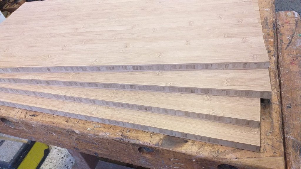 Bamboe restanten 2  en 4 cm nieuwe panelen naturel karamel., Ophalen, Nieuw
