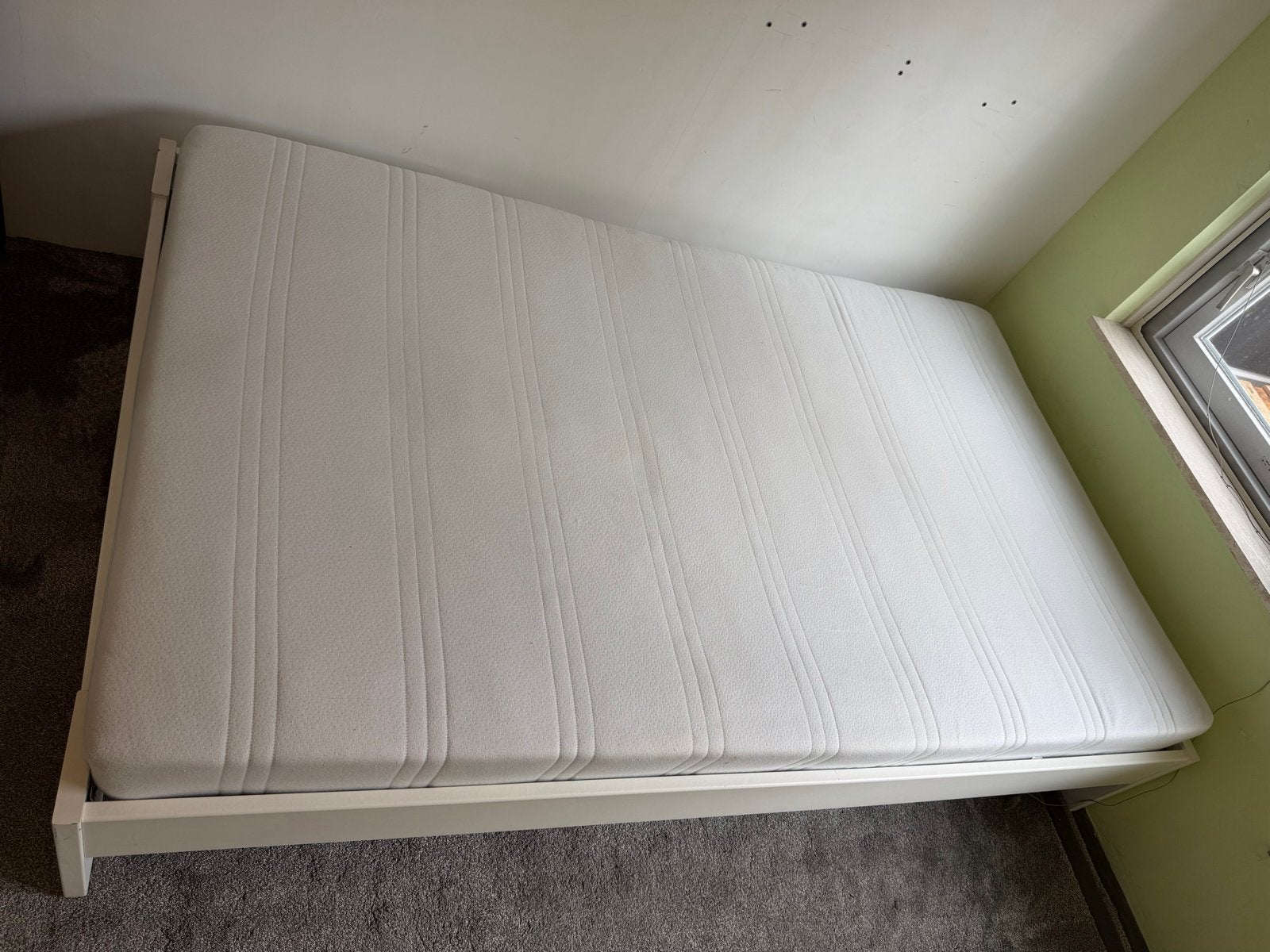Bed 120x200 cm met matras en topper, Ophalen, Gebruikt, Twijfelaar, 120 cm
