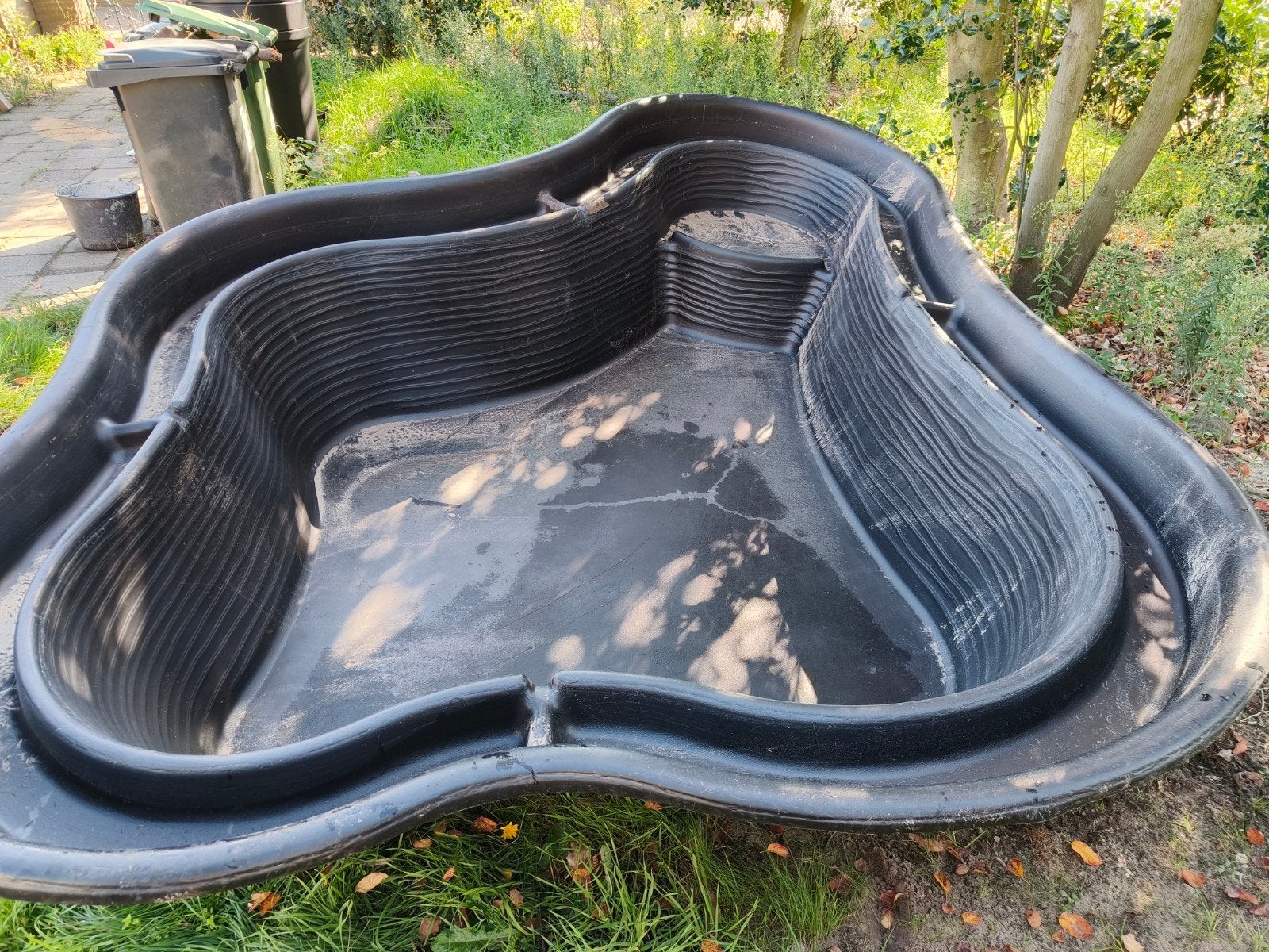 Grote voorgevormde vijverbak, 295x225cm, Tuin en Terras, Ophalen, Gebruikt