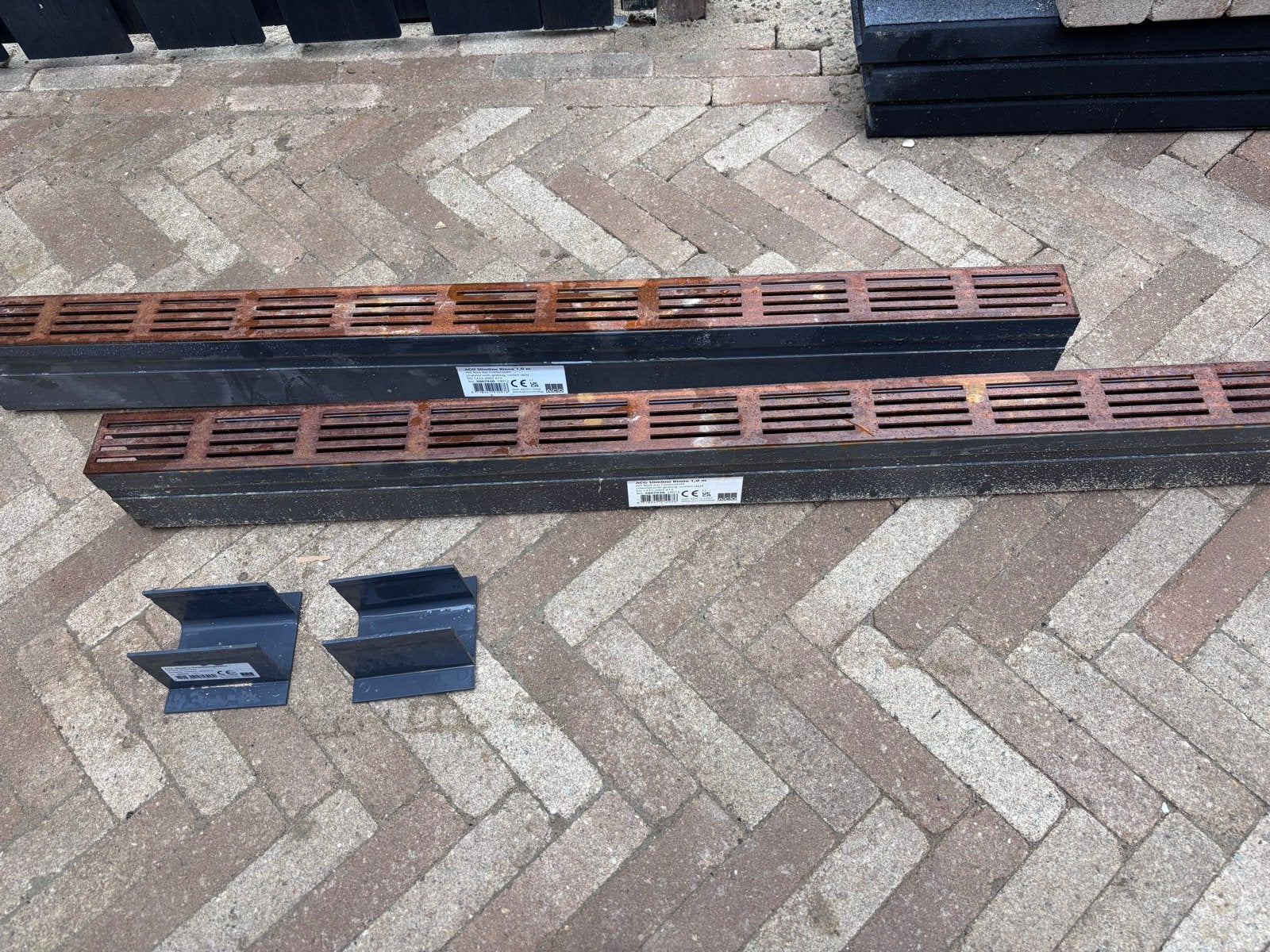Slimline lijngoot cortenstaal 2x 100cm, Ophalen, Nieuw