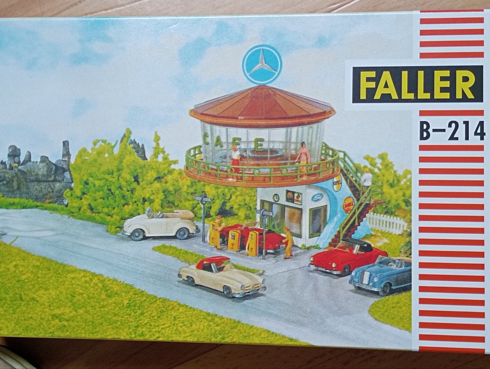 Faller B 214 tankstation met restaurant., Overige merken, Gelijkstroom of Wisselstroom, Brug, Tunnel of Gebouw, Ophalen of Verzenden