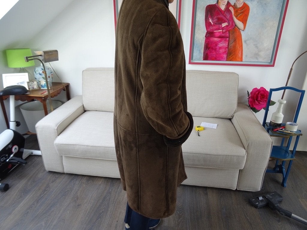 DAMES WINTERJAS (suède met voering van bont) MAAT 42/44, Kleding | Dames, Ophalen of Verzenden, Zo goed als nieuw, Maat 42/44 (L)