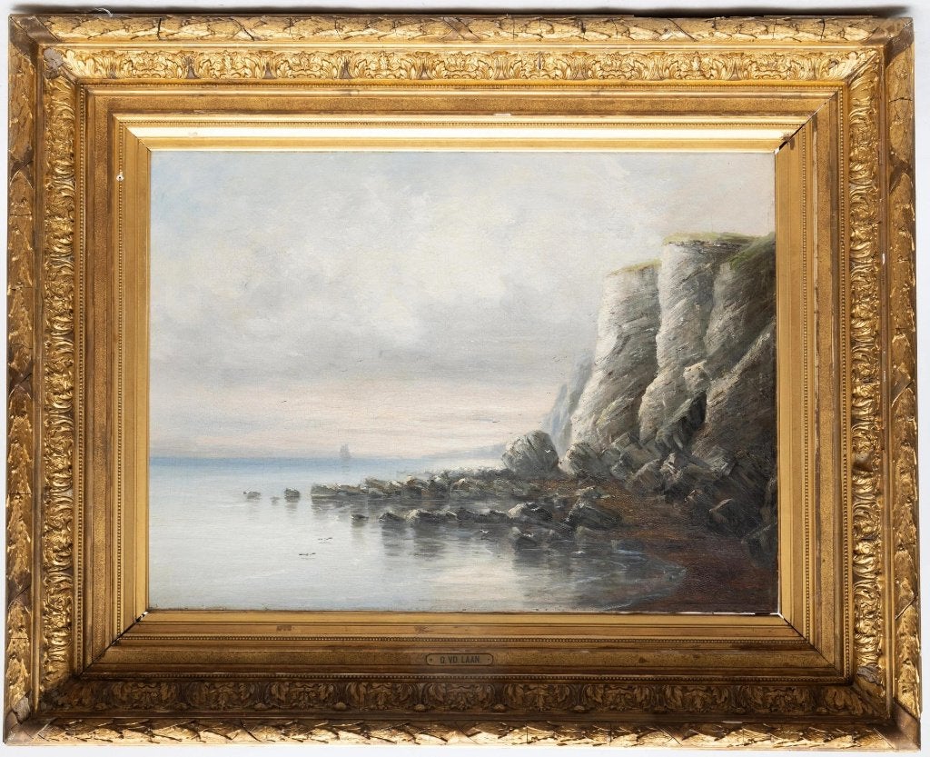 Gerard van der Laan - Isle Wight, Haagse School, groot werk, Ophalen, Maritiem / water, Nederlandse school, Doek