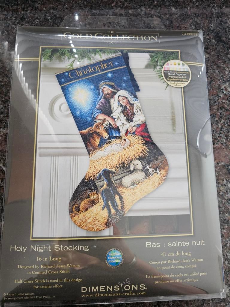 Borduurpakket kerststal nieuw, Hobby en Vrije tijd, Ophalen of Verzenden, Nieuw, Borduurpakket