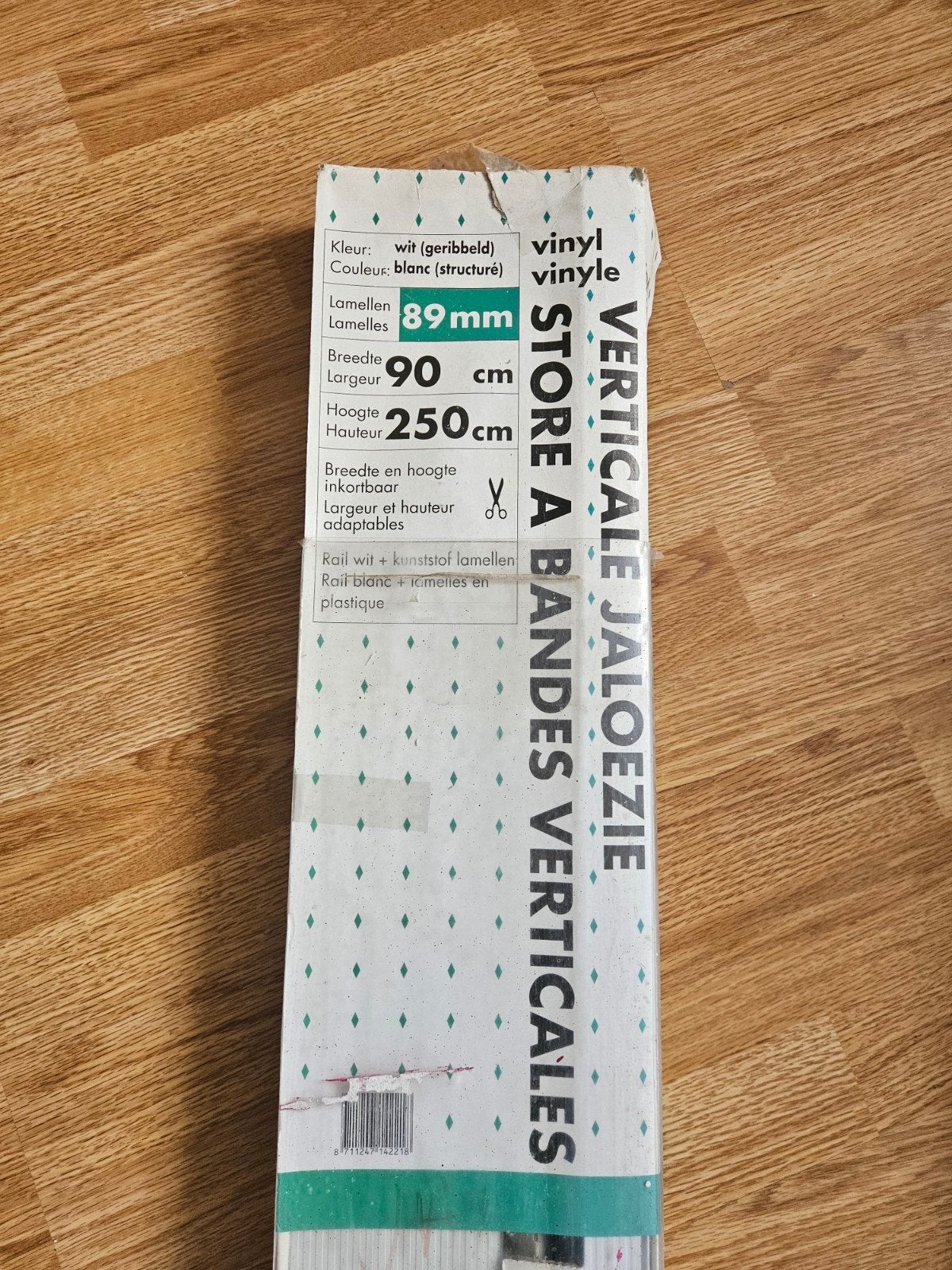 Witte verticale jaloezie - 90x250 cm - inkortbaar, Huis en Inrichting, Jaloezie, Wit, Nieuw, Ophalen of Verzenden