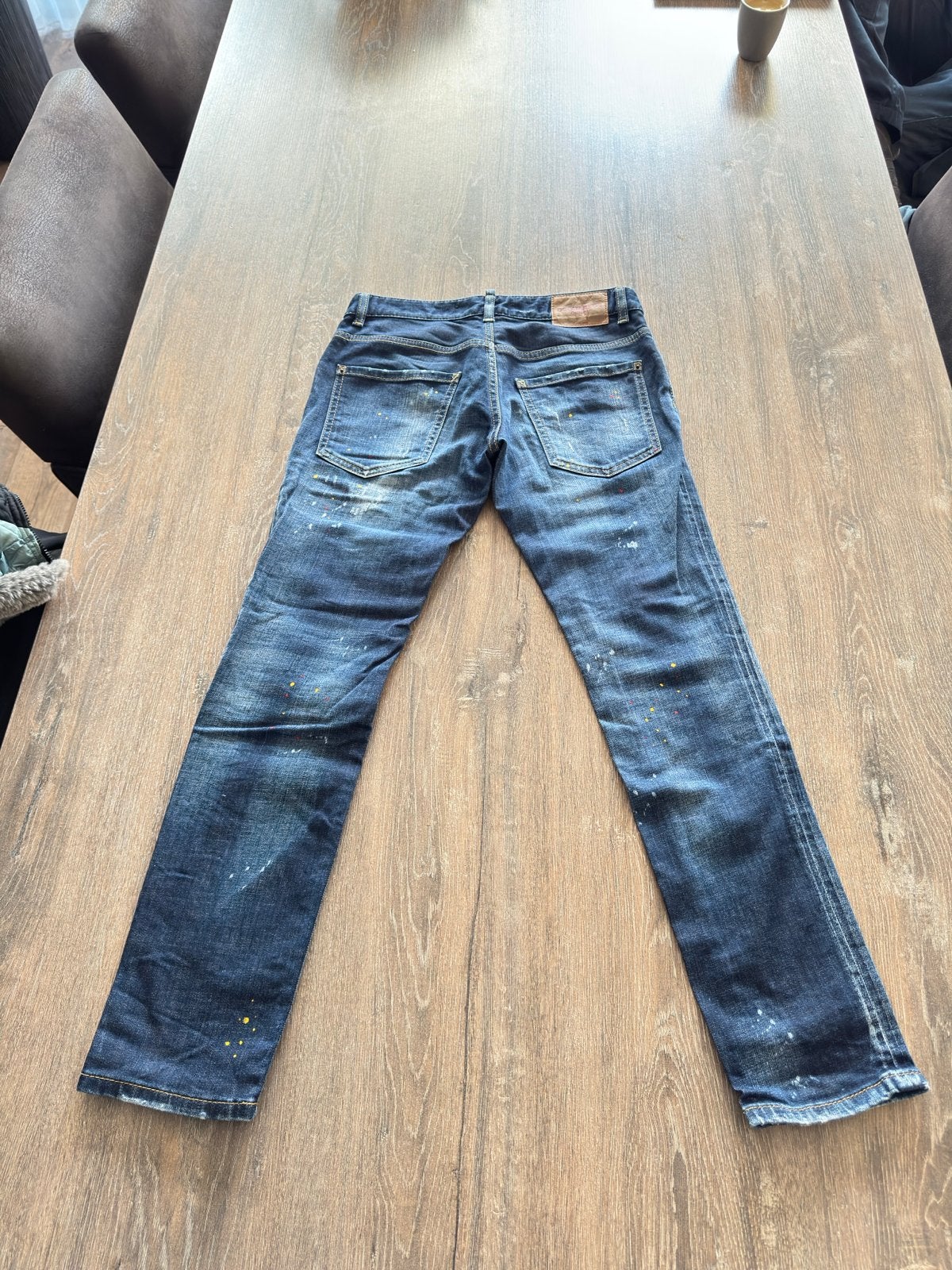 Dsquared2 Jeans - Stijlvolle Denim met Verfspatten, Ophalen of Verzenden, Gedragen, Blauw, W32 (confectie 46) of kleiner