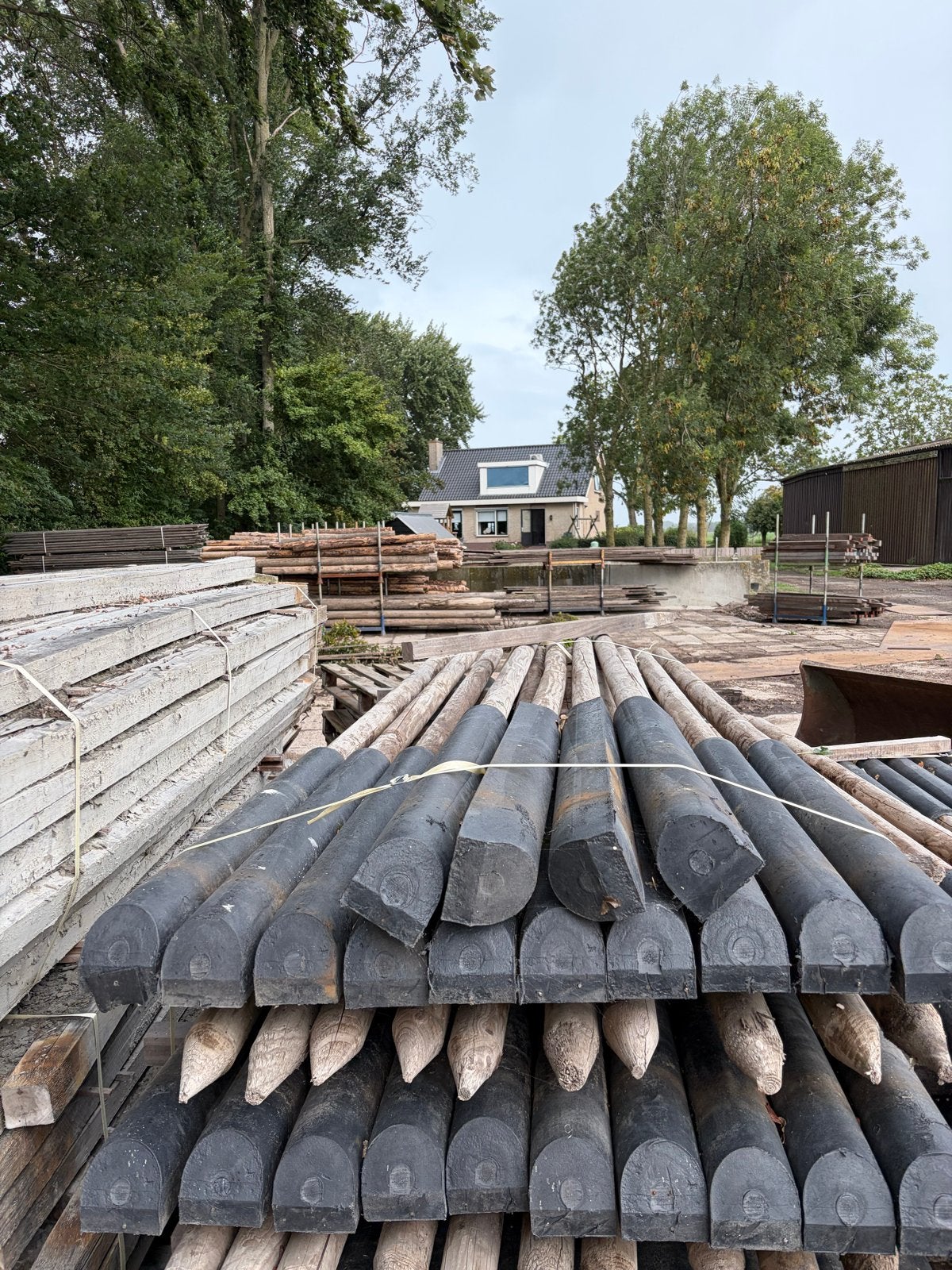 Houten palen met kunststof kop - 3 meter, Ophalen of Verzenden, Gebruikt, Overige typen