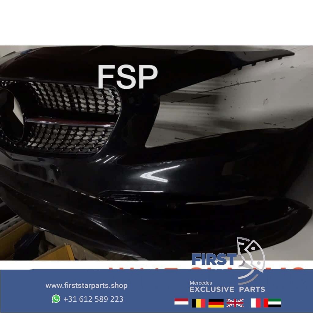 W117 CLA 45 AMG Facelift Voorbumper + diamond gril zwart ori, Gebruikt, -, Voor, Ophalen of Verzenden