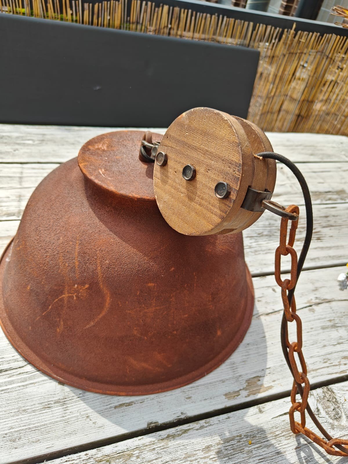 Vintage koperen hanglamp met katrol, Antiek en Kunst, Antiek | Lampen, Ophalen
